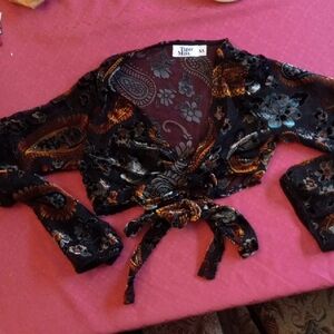 Tiger Mist Brushed Velvet Wrap Shrug